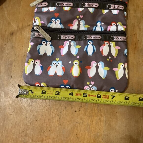 LeSportsac Crossbody Adjustable 3 Zipper Kasey Penguin Purse 9x7” Crossbody NEW - Picture 6 of 7